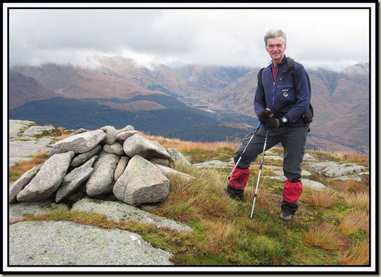 Graham Brookes at Point 767 on Beinn Trilleachan, on Sunday morning