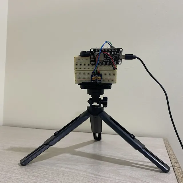 I use a ESP8266, LD2410C mmWave radar sensor, and ESPHome to build a human presence sensor. I place it on top of my wardrobe and use a tripod to hold it vertically.
