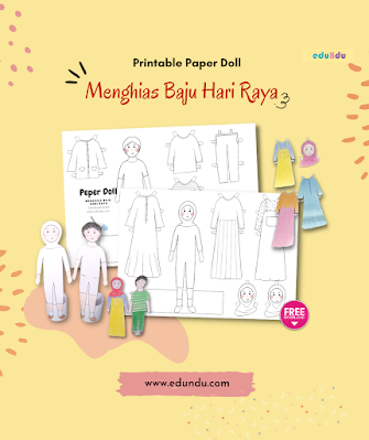 Printable Paper Doll - Menghias Baju Hari Raya Gratis