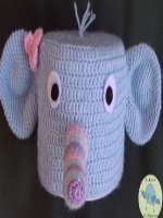 PATRON GRATIS  FUNDA ROLLO PAPEL ELEFANTE DE CROCHET