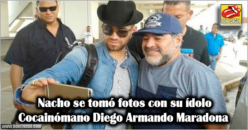 Nacho se tomó fotos con su ídolo Cocainómano Diego Armando Maradona 