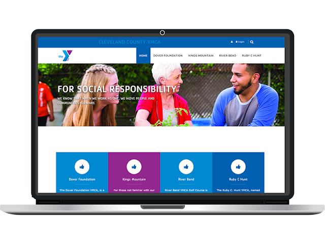 The new Cleveland County Family YMCA website designed by CC Communications.