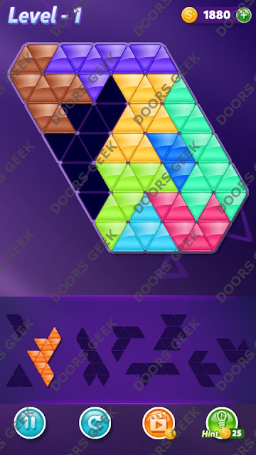 Block! Triangle Puzzle Master Level 1 Solution, Cheats, Walkthrough for Android, iPhone, iPad and iPod