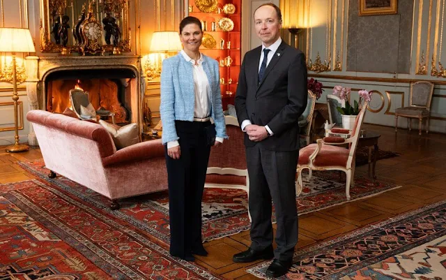 Crown Princess Victoria received the Speaker of the Finnish Parliament, Jussi Halla-aho
