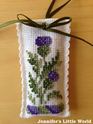 Cross stitch lavender bag craft