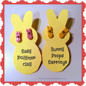 Polymer clay bunny peeps earrings