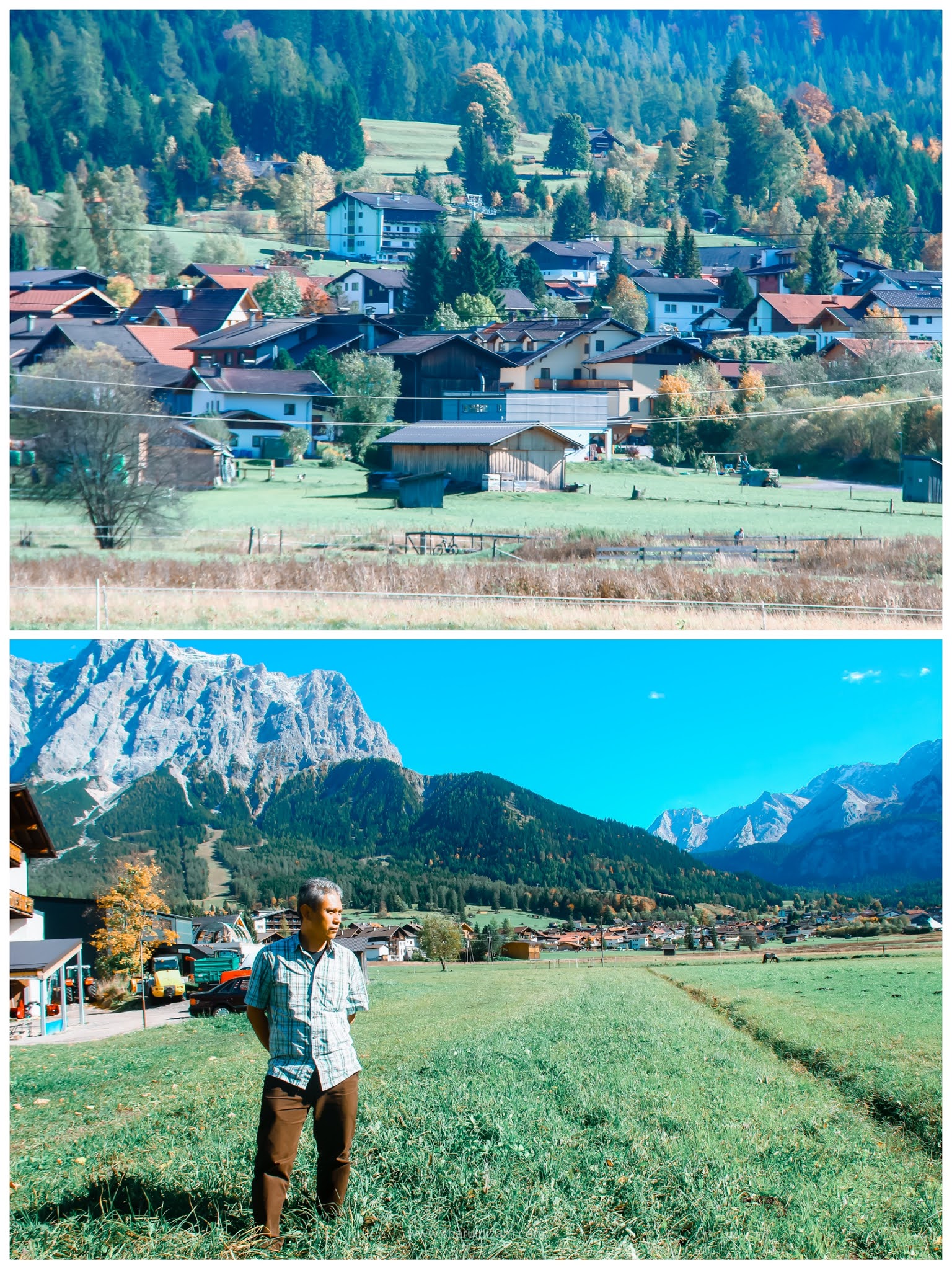 Mengutip Daun Maple Di Eibsee Bersaksikan Gunung Zugspitze