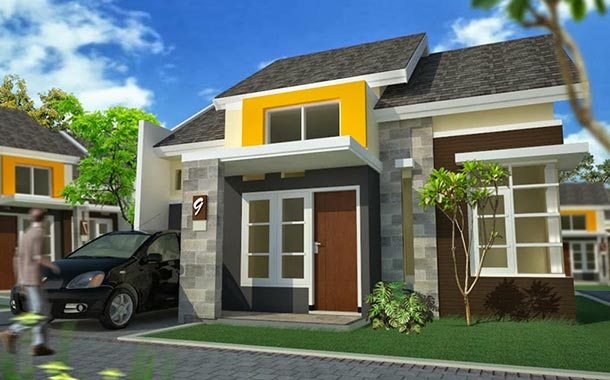 Desain rumah minimalis modern 1 lantai type 45