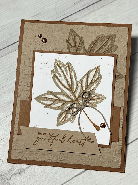 Fall-Themed greeting card using Stampin' Up! Autumn Leaves Stamp Set