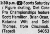 Newspaper clipping advertising the 1992 Diet Coke Skaters' Championships in Cincinnati