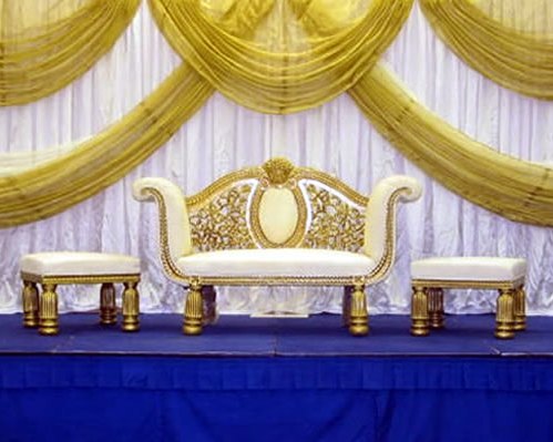 Wedding Stage decoration Golden Wedding Stage