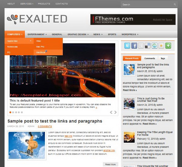 Exalted WordPress Theme