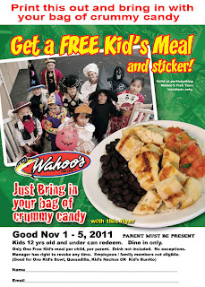 Free Kid’s Meal and Sticker with Candy Exchange at Wahoo’s Fish Taco