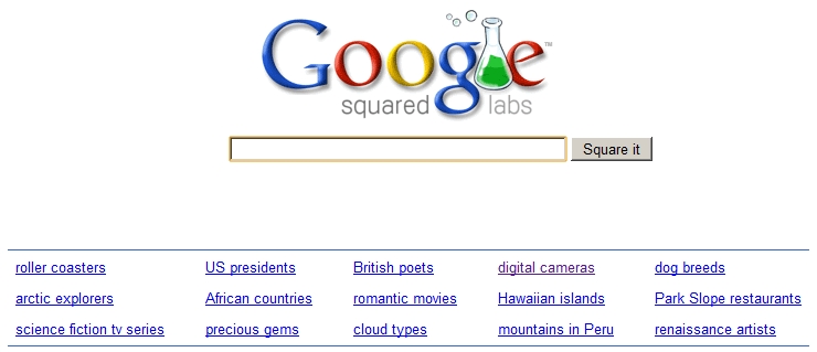 Compare Google search results with Google Squared