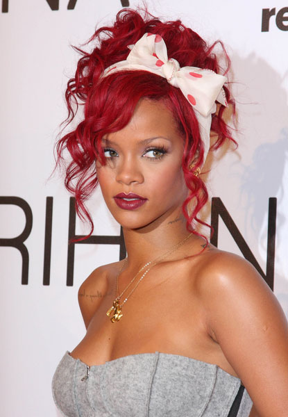 Rihanna With Red Hair 2011. rihanna red hair 2011