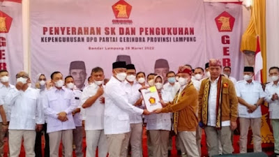 Rahmat Mirzani Djausal-Giri Akbar Pimpin Gerindra Lampung