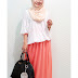 33107 ~ 2 Pieces Round Neck Batwing Top with Long Skirt (Including Shawl) (RM63)