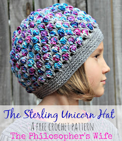 Free Crochet Pattern of Sterling Unicorn Hat 