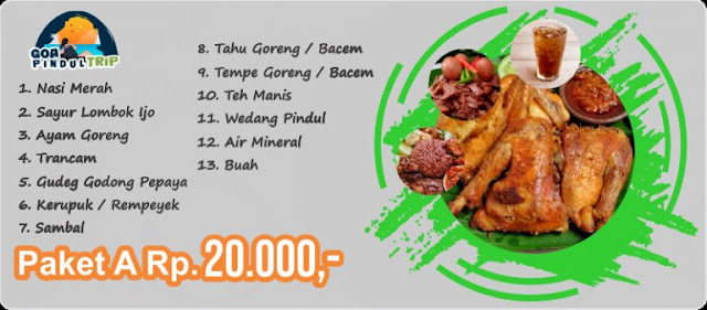 Paket Kuliner di Wisata Goa Pindul Lengkap Murah