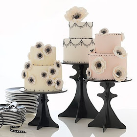 cherry blossom cake boutiqe cake stands black pink