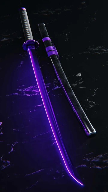 Katana Neon Sword  Mobile Wallpaper HD