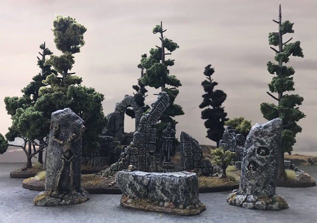 Wargame Forest Ruin Scatter Terrain, Shadows of Ravenhome