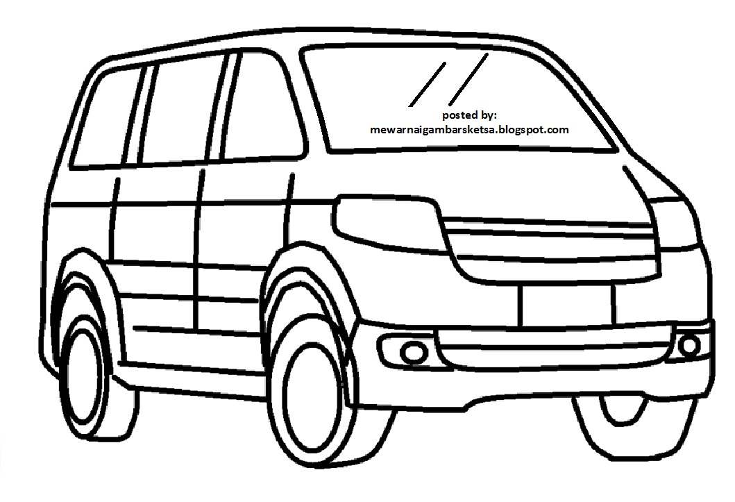 Mewarnai Gambar  Mewarnai Gambar  Sketsa  Transportasi Mobil 4