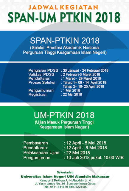 jadwal kegiatan span-ptkin 2018