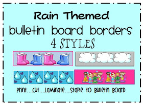 rain themed bulletin board border