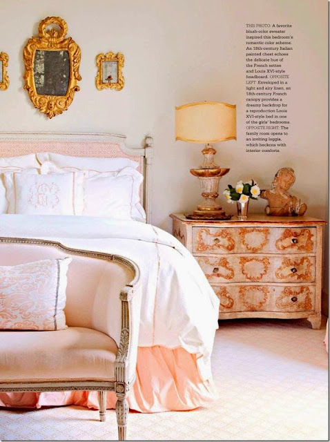 pink and gold bedroom