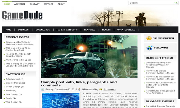 GameDude Blogger Template