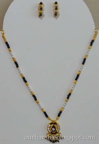 black and white beaded chain set (1)