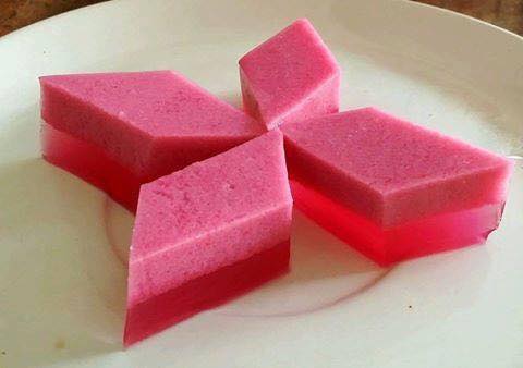 AGAR-AGAR SANTAN SIRAP ROSE,INI YANG SEDAP