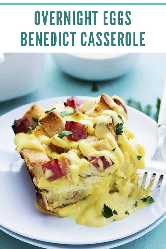 Overnight Eggs Benedict Casserole #egg #casserole #recipes #with #hashbrowns #overnight