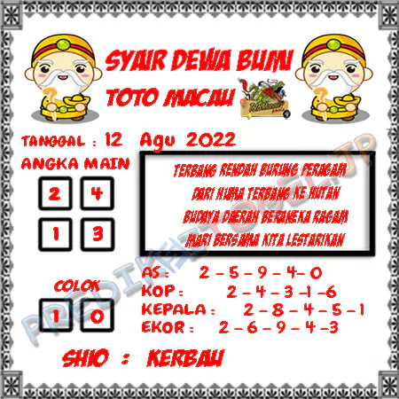 Prediksi Dewa Bumi Togel Macau Pools Jumat 12-08-2022