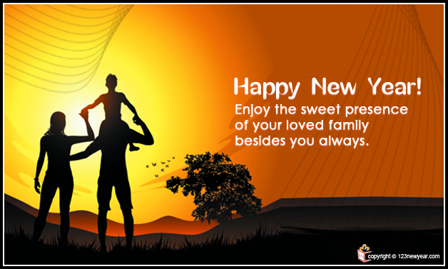 Happy New Year 2015 Family Wishes Greeting Cards