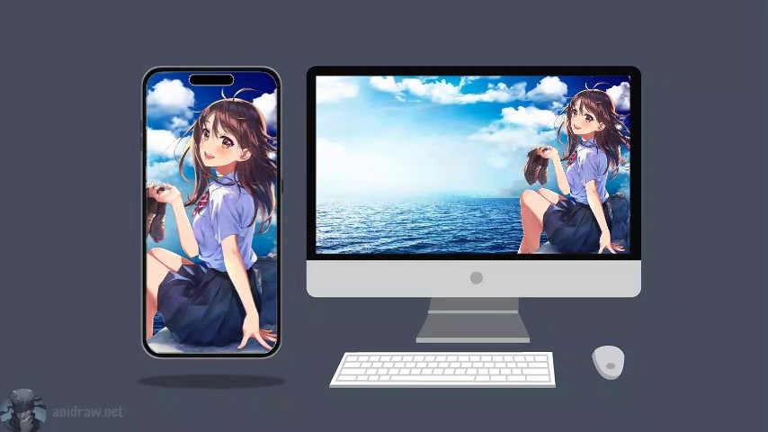 Anime Girl Ocean And Sky Live Wallpaper Engine