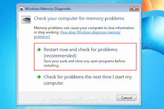 Tampilan Windows Memory Diagnostic