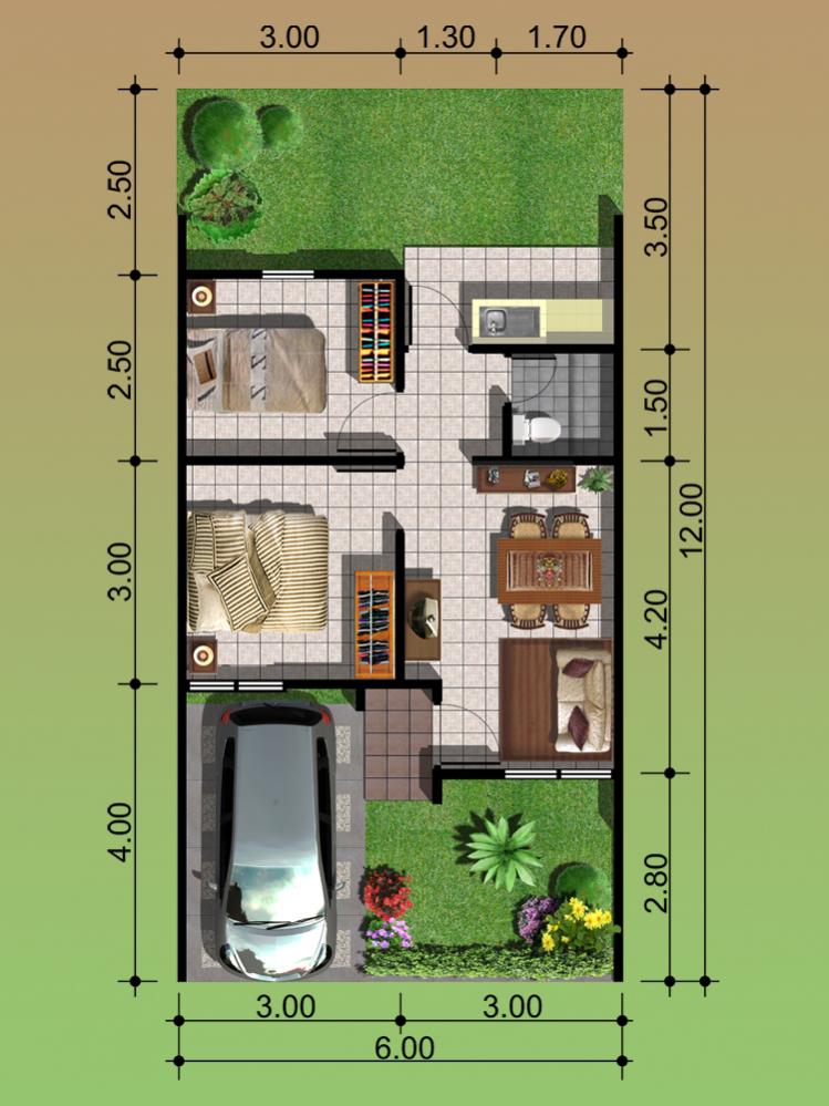 Lihat Denah  Tipe 40 2 Kamar Tidur Dapur  Berada Bagian 