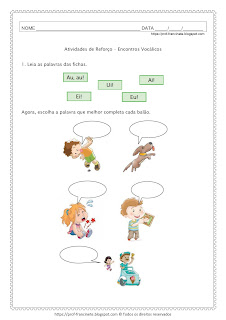 Atividades de Reforço – Encontros Vocálicos