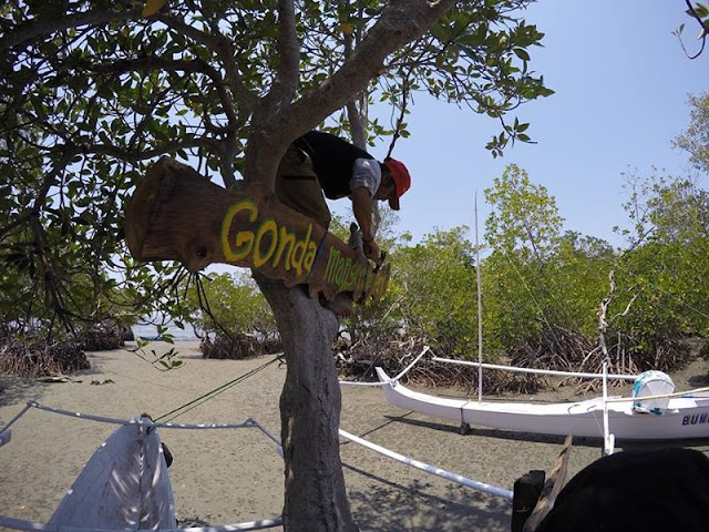 Pemasangan sign gonda mengrove park 