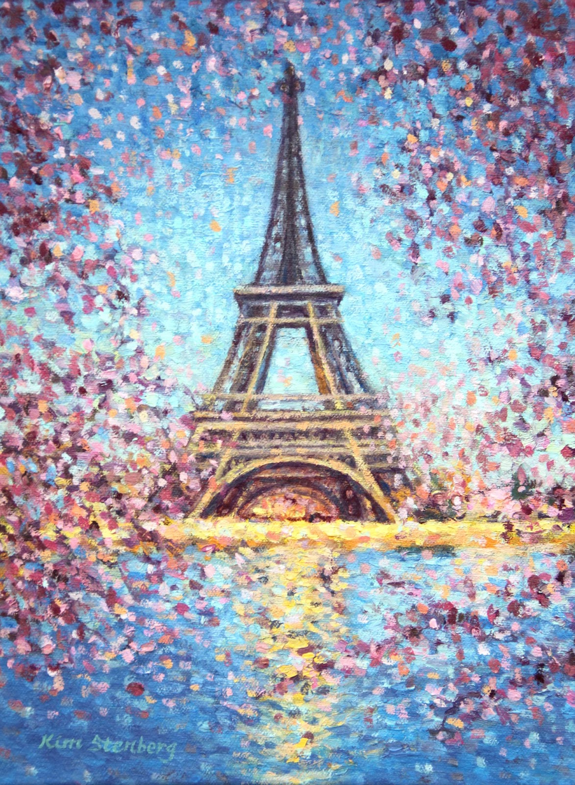 Kim Stenberg's Painting Journal: "Eiffel Tower Spring" (oil on