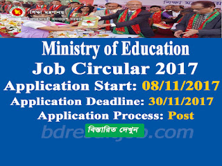 Ministry of Education  Assistant Programmer Job Circular 2017 