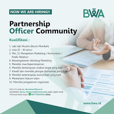 Loker BWA (Badan Wakaf Al Quran) Partnership Officer Community