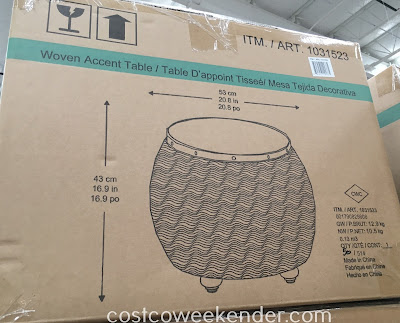 Costco 1031523 - Woven Accent Table - great for any patio or backyard
