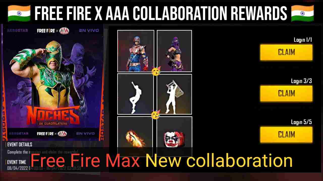Free Fire Max New collaboration xAAa | All Prices and rewards new collaboration