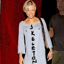 Renee Zellweger's skeleton figure.