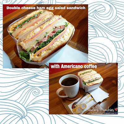 Paulin's Munchies - Sandwich Man at Namba Osaka - Double Cheese ham egg salad sandwich with Americano Coffee