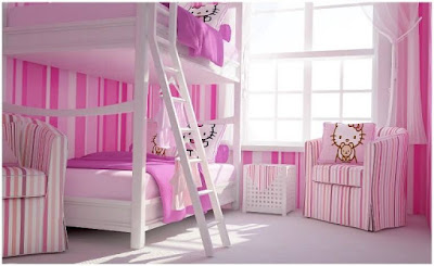 desain kamar tidur hello kitty terbaru