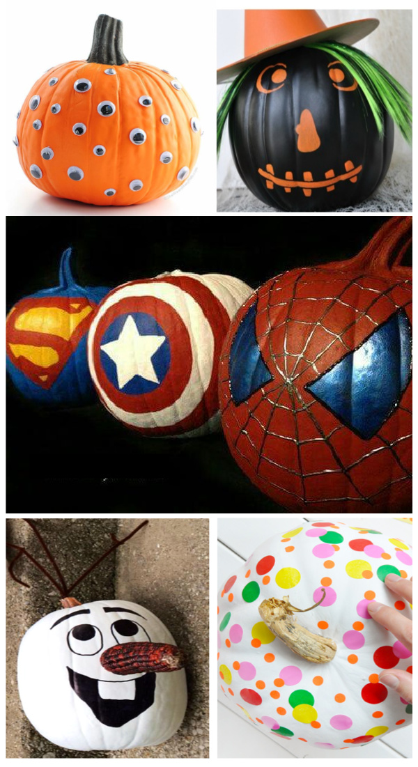 50+ pumpkin decorating ideas for kids that don't require carving! #nocarvepumpkins #pumpkindecoratingideas #kidspumpkinpainting #growingajeweledrose #fallcrafts